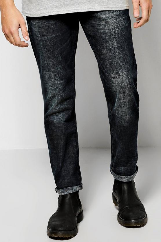 Slim Fit Jeans With Sand Blasting